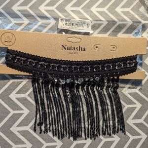 Natasha Couture Black Choker Necklace